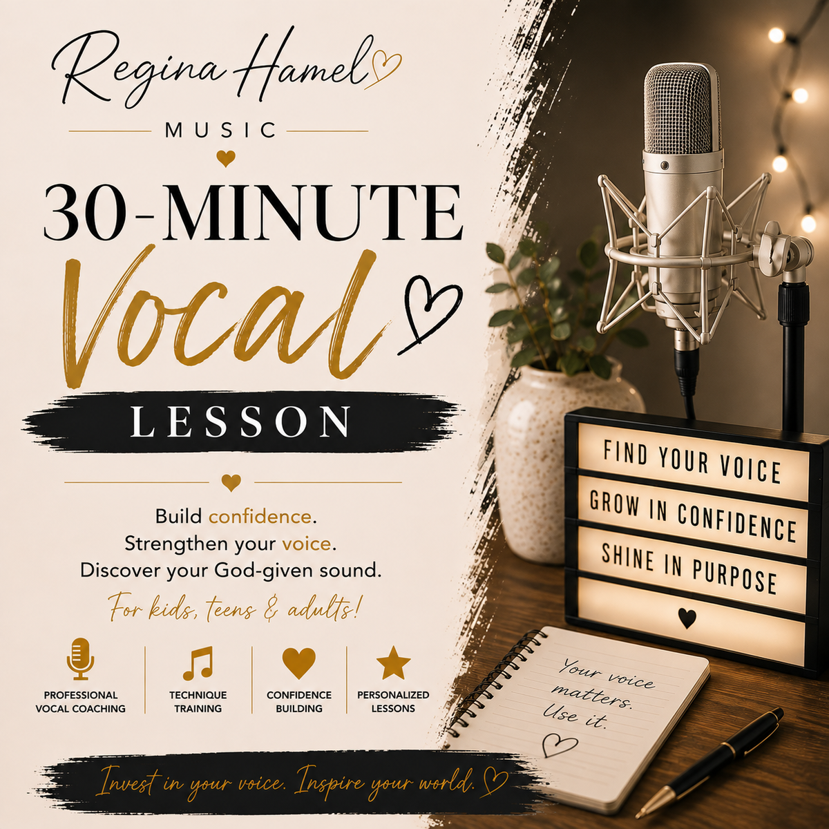 30-Minute Vocal Lessons-In Person