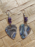 Purple Stone Guitar Pick Earrings